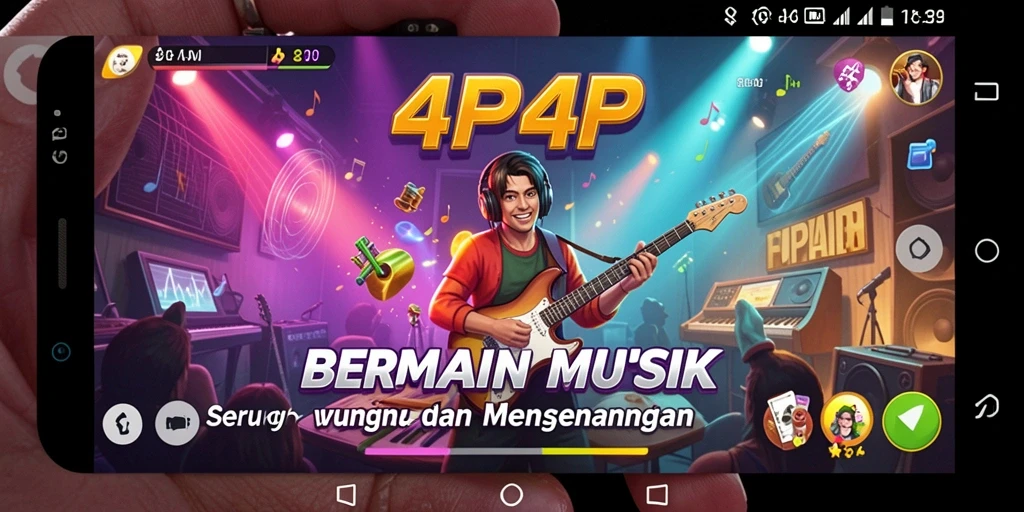 Tampilan screenshot dari 4P4P menampilkan gameplay musikal yang seru.