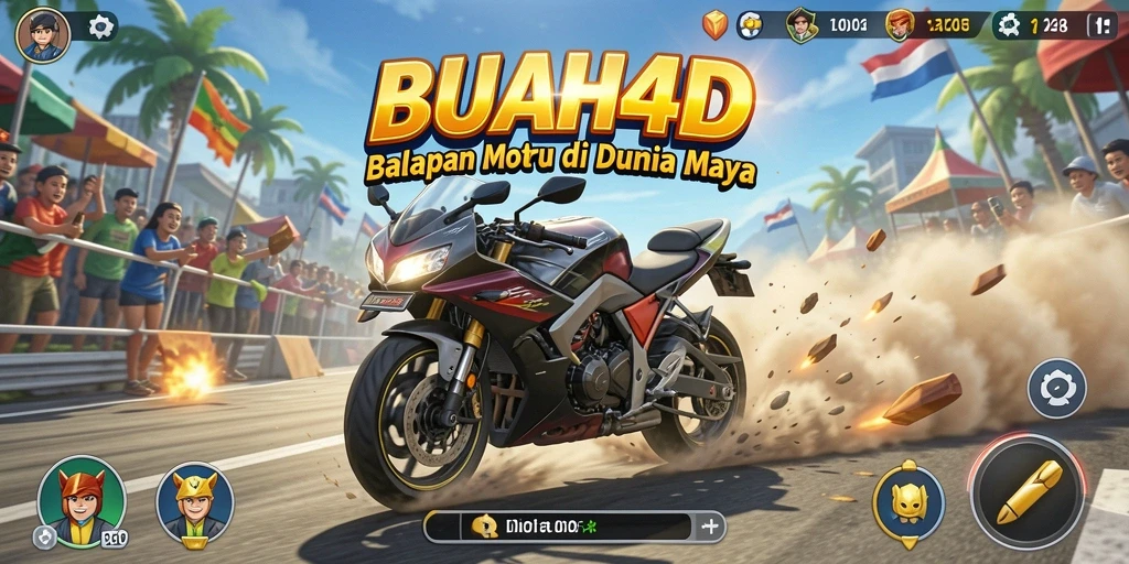 Tampilan seru dari gameplay balap motor di BUAH4D.