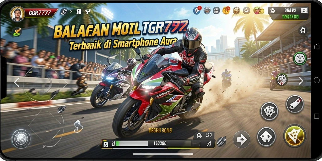 Tampilan menakjubkan dari gameplay balapan motor GGR7777.