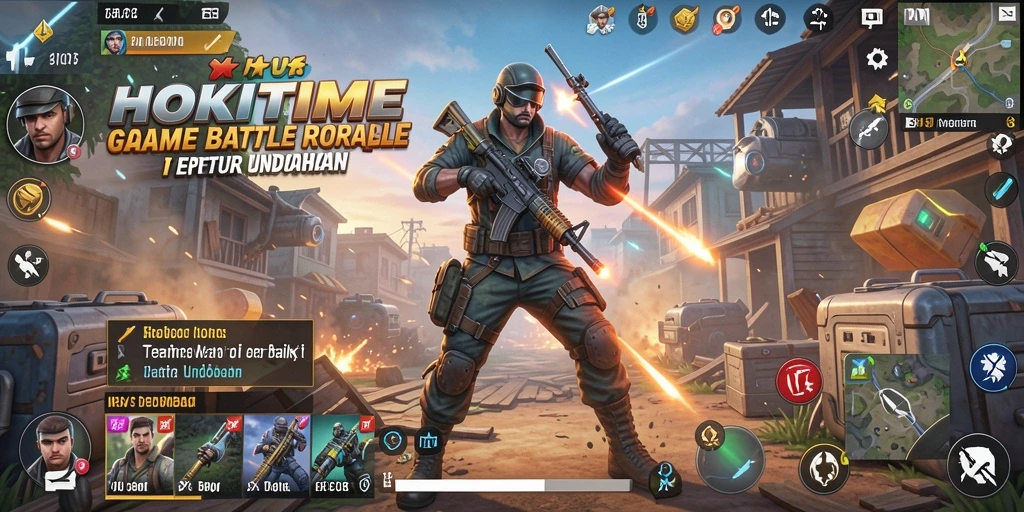 Gameplay seru HOKITIME dalam aksi Battle Royale.