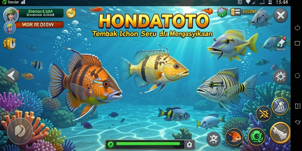 Tampilkan aksi seru menembak ikan dalam HONDATOTO.