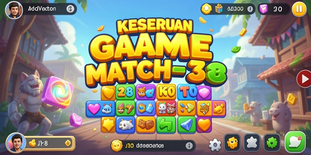 Tampilan gameplay JKT8 yang penuh warna dan menantang.