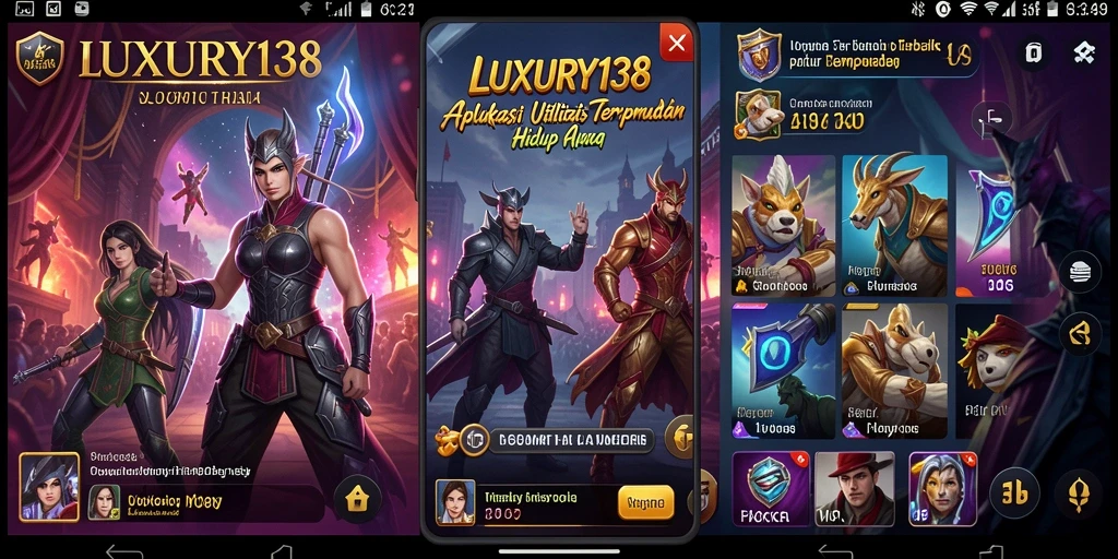 Screenshot utama LUXURY138 menunjukkan antarmuka aplikasi yang intuitif.