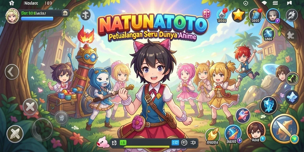 Tampilan gameplay seru dalam dunia Anime yang menarik.