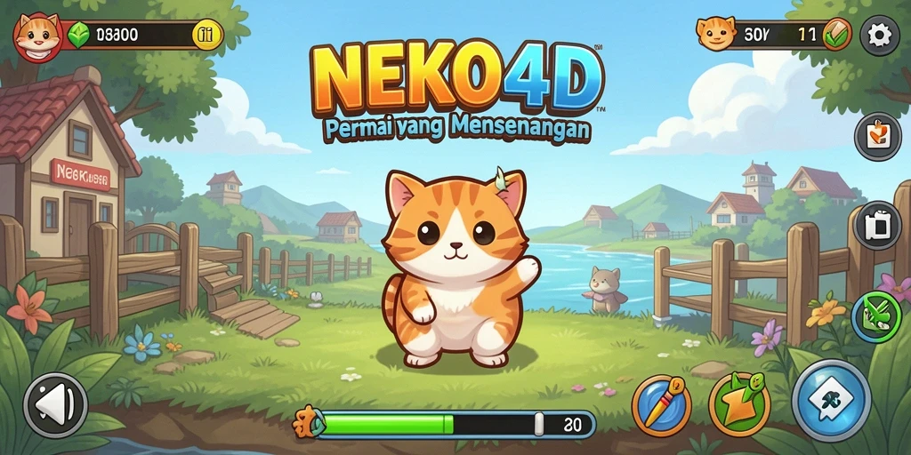 Gameplay seru dengan karakter kucing yang menarik.