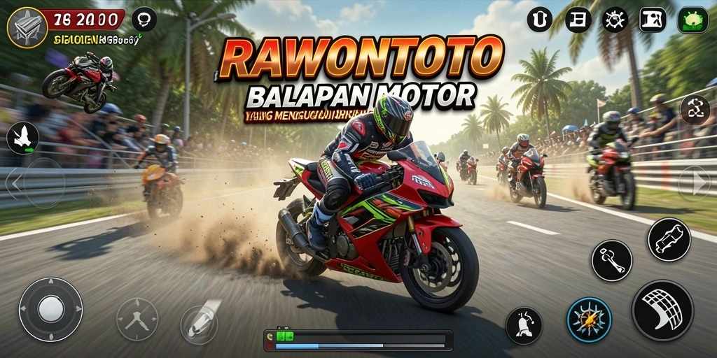 Menampilkan gameplay balapan motor yang mendebarkan dan menantang.