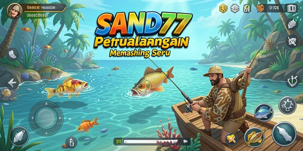 Tangkapan ikan yang besar dalam gameplay SAND77.