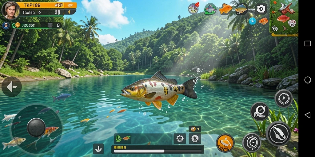 Tampilan gameplay TKP188 dengan serunya berburu ikan.