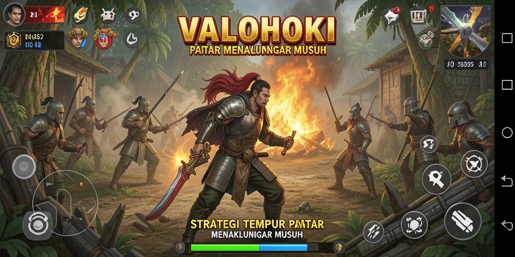 Tampilan gameplay VALOHOKI saat pertempuran strategi yang intens.