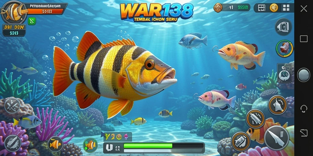 Screenshot WAR138 menunjukkan keseruan menangkap ikan dengan grafis menawan.